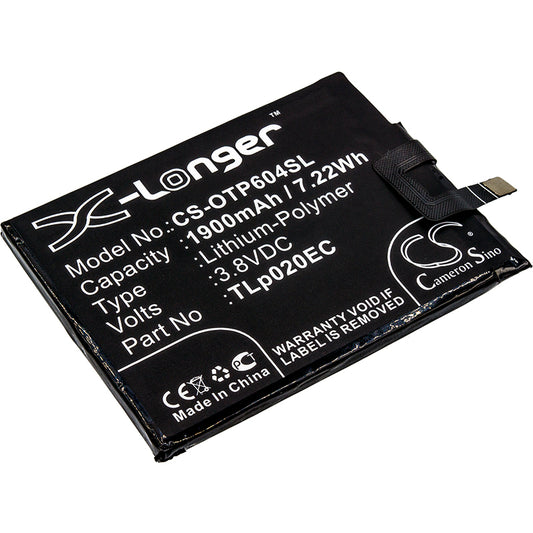 3.8V 1900mAh/7.22Wh Li-Polymer Mobile/SmartPhone Battery for Alcatel