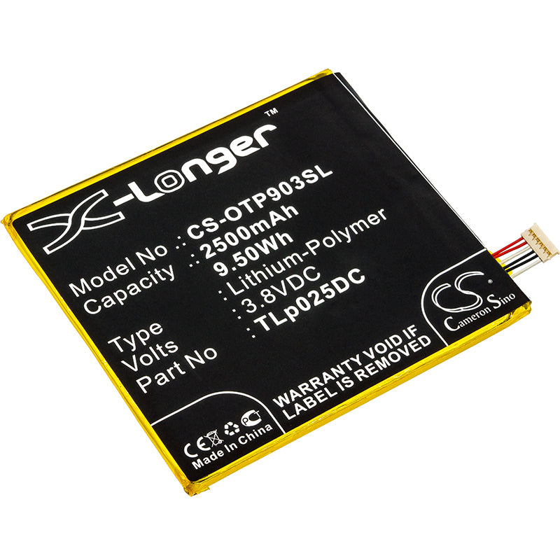 3.8V 2500mAh/9.50Wh Li-Polymer Mobile/SmartPhone Battery for Alcatel