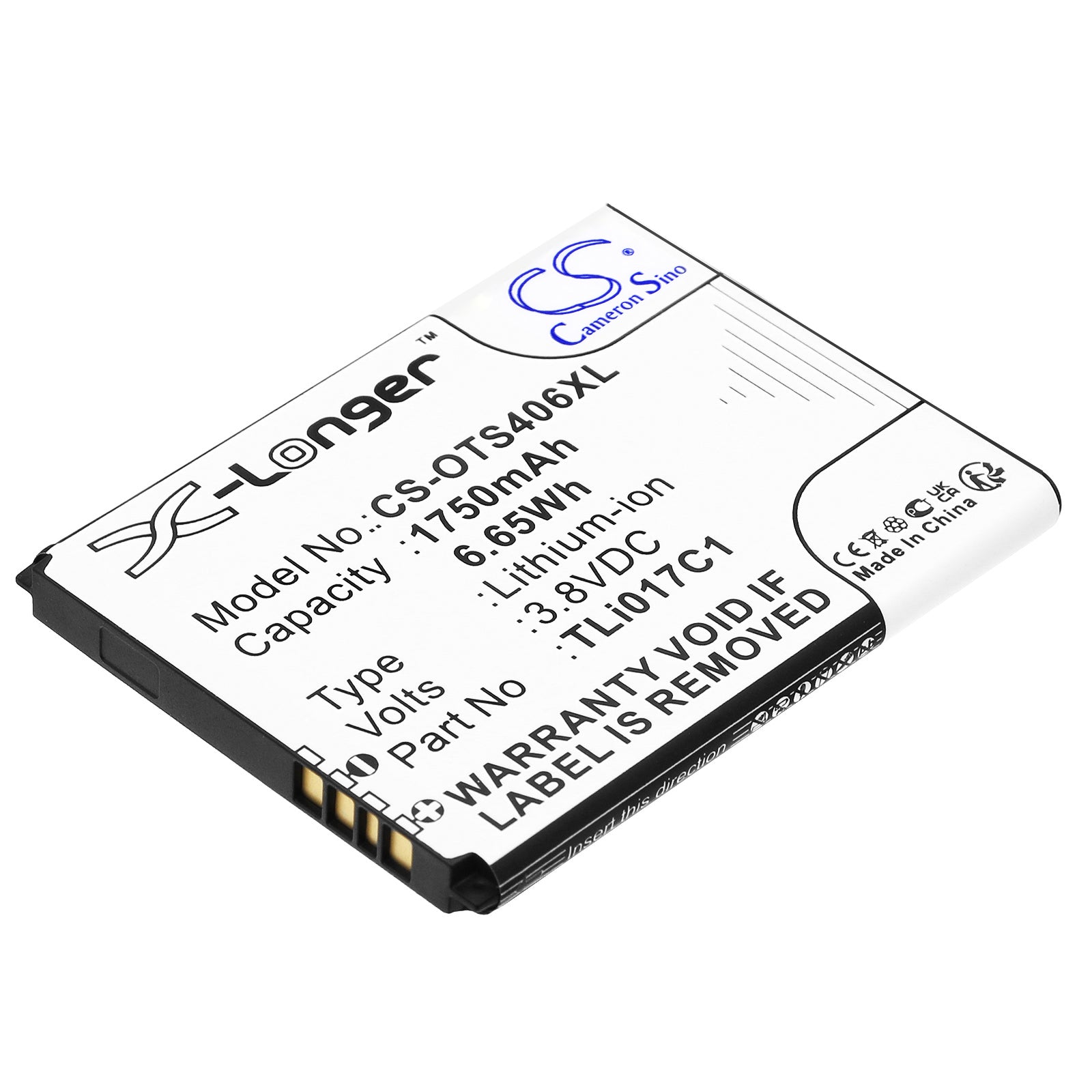 3.8V 1750mAh/6.65Wh Li-ion Mobile/SmartPhone Battery for Alcatel