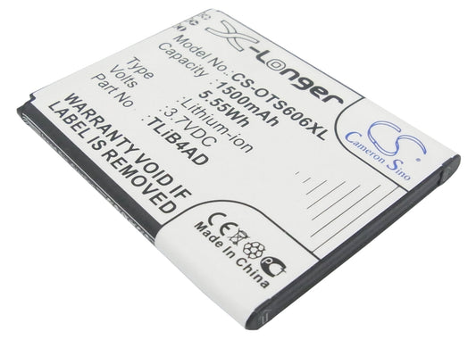 3.7V 1500mAh/5.55Wh Li-ion Mobile/SmartPhone Battery for Alcatel
