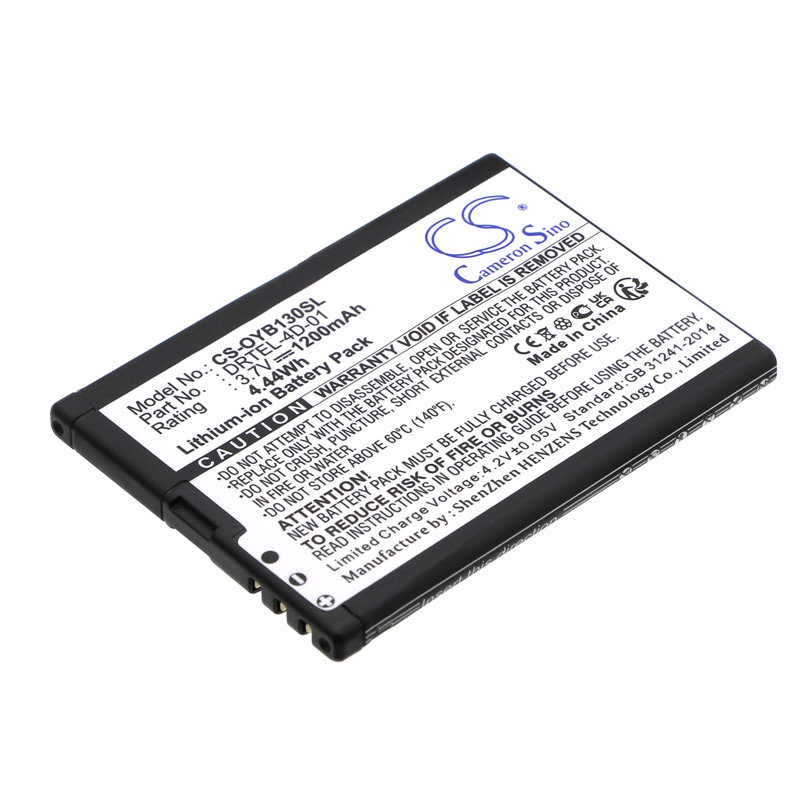 3.7V 1200mAh/4.44Wh Li-ion Mobile/SmartPhone Battery for Maxcom