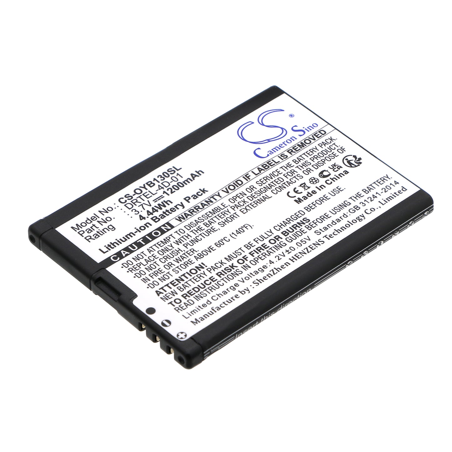 3.7V 1200mAh/4.44Wh Li-ion Mobile/SmartPhone Battery for Myphone