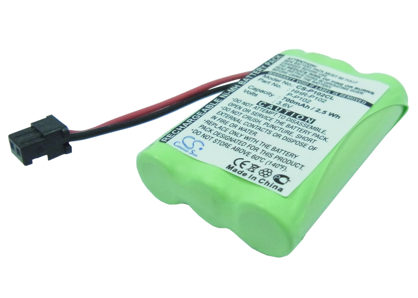 3.6V 700mAh/2.52Wh Ni-MH Cordless Phone Battery for GP