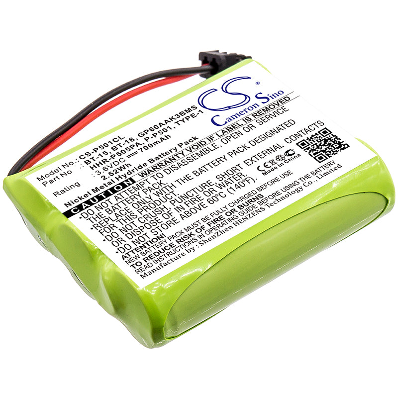 3.6V 700mAh/2.52Wh Ni-MH Cordless Phone Battery for GE