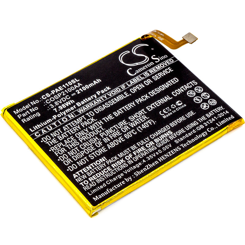 3.8V 2100mAh/7.98Wh Li-Polymer Mobile/SmartPhone Battery for Panasonic