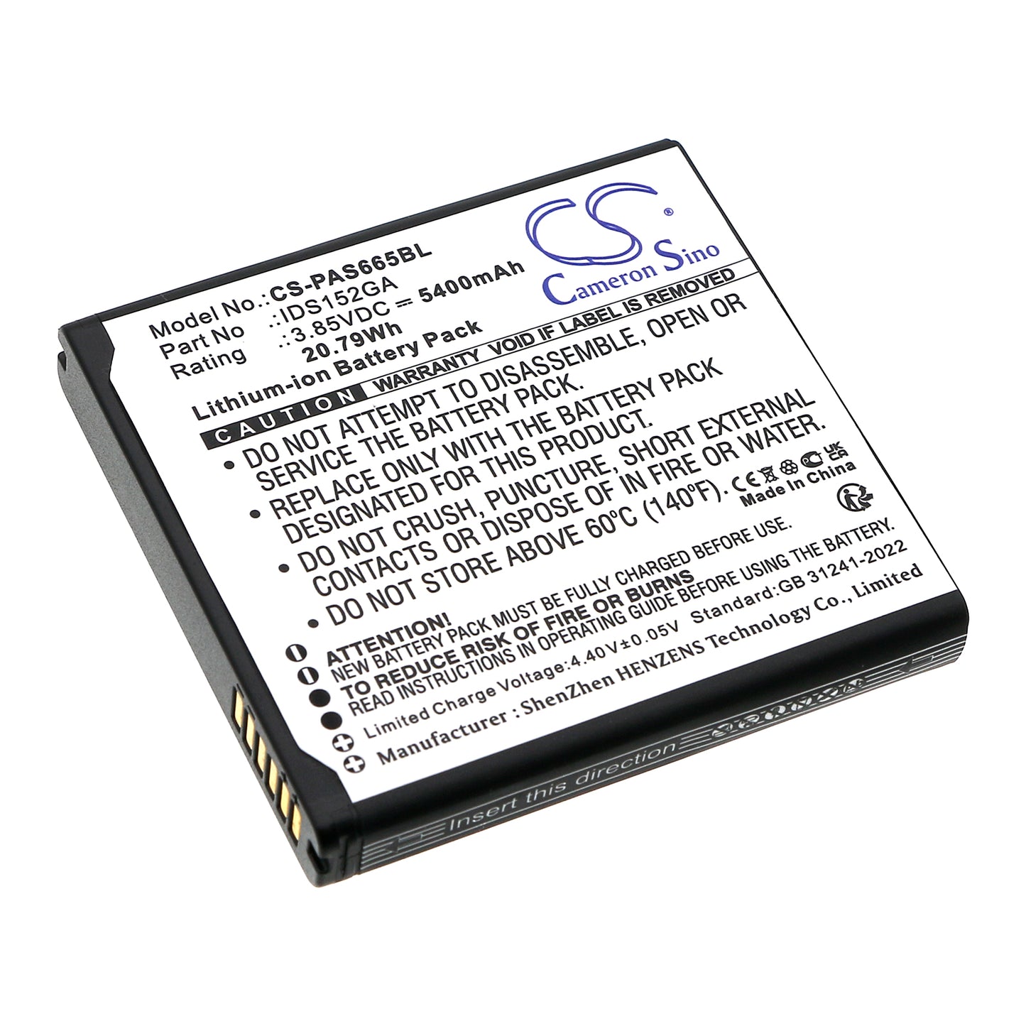 CS-PAS665BL Replacement Battery – Li-ion 3.85 5400mAh / 20.79Wh