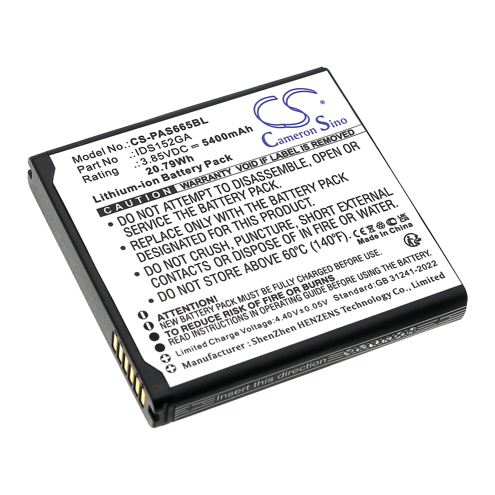 CS-PAS665BL Replacement Battery – Li-ion 3.85 5400mAh / 20.79Wh