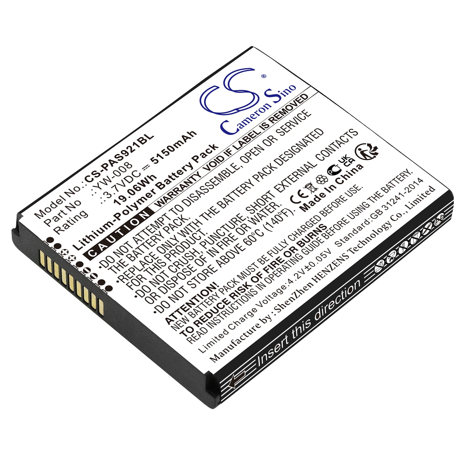 CS-PAS921BL Replacement Battery – Compatible with A920 Pro