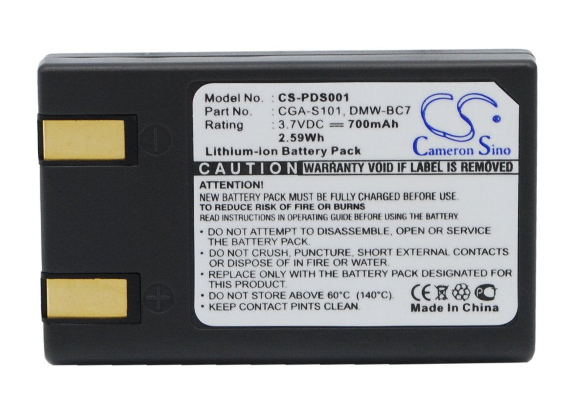 Cameron Sino 3.7V 700mAh Li-ion Battery for Panasonic Lumix DMC-F7-B,Lumix DMC-F7-N,Lumix DMC-F7PP,Lumix DMC-F7,Lumix DMC-F7-S,Lumix DMC-F7-