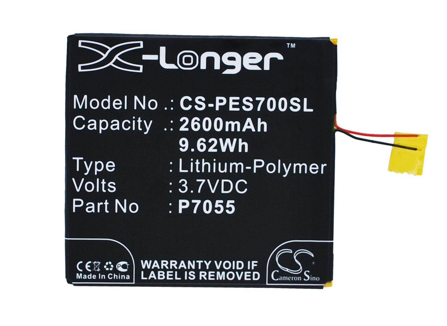 3.7V 2600mAh/9.62Wh Li-Polymer Mobile/SmartPhone Battery for POSH