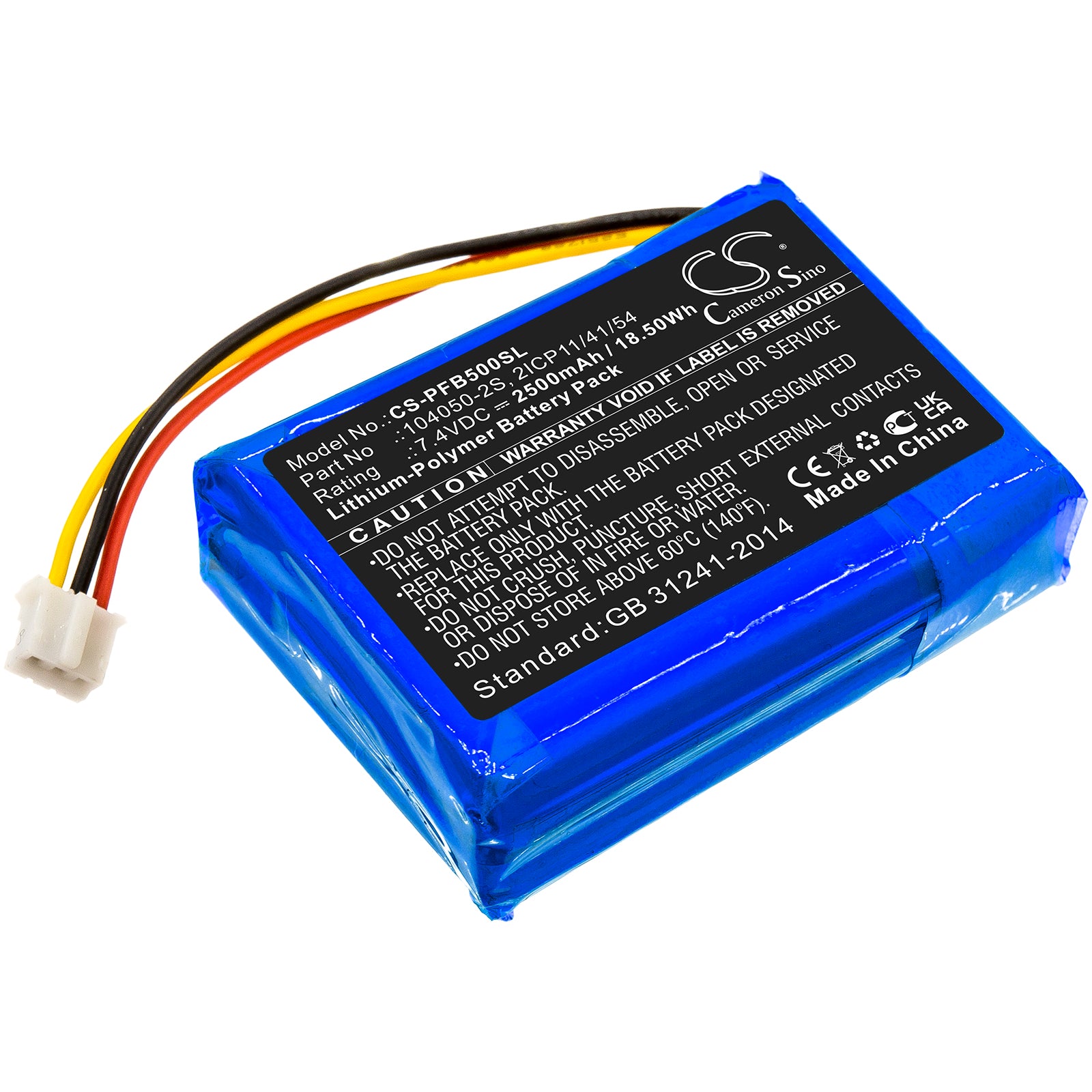 7.4V 2500mAh/18.50Wh Li-Polymer Speaker Battery for Philips