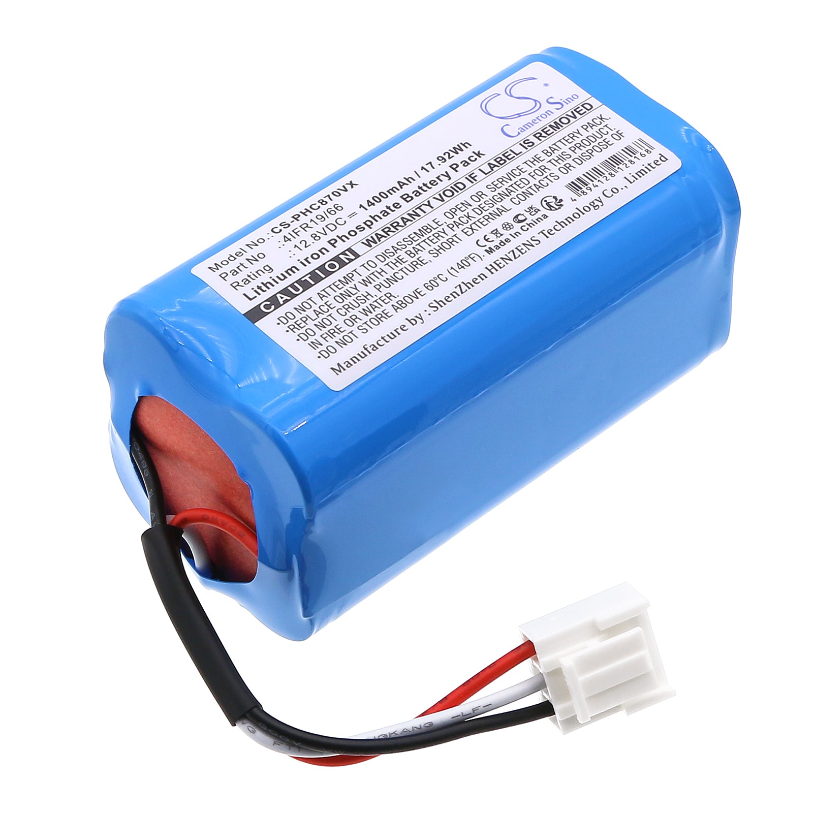 12.8V 1400mAh/17.92Wh LiFePO4 Vacuum Battery for Philips
