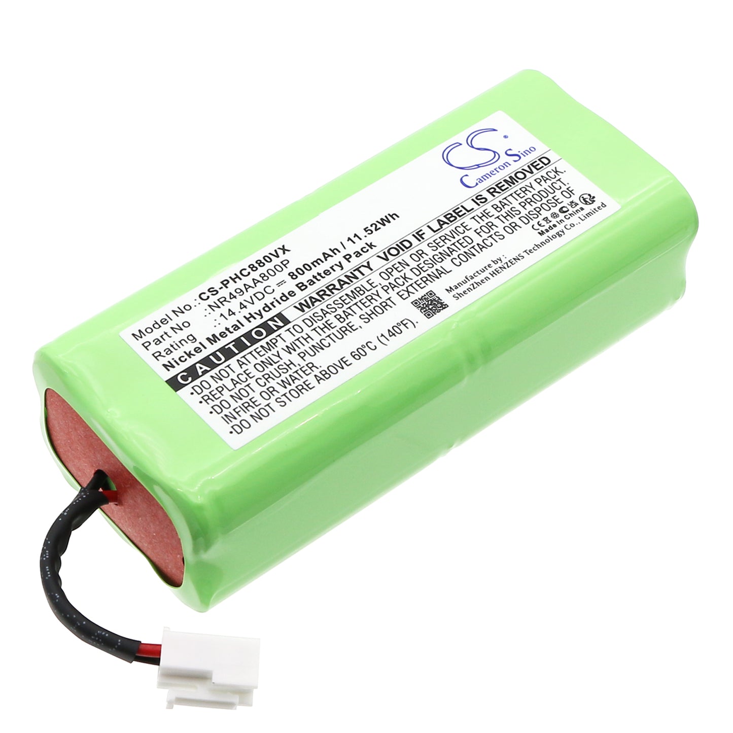 14.4V 800mAh/11.52Wh Ni-MH Vacuum Battery for Philips