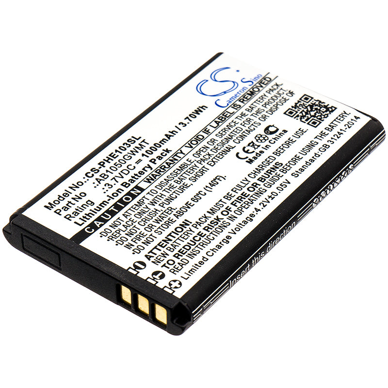 CS-PHE103SL Replacement Battery – Compatible with E103, E106, Xenium E103, Xenium E106, Xenium E255