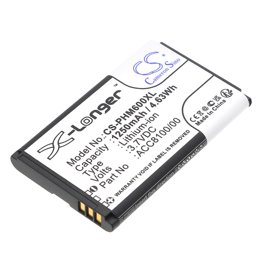 3.7V 1250mAh/4.63Wh Li-ion Recorder Battery for Philips
