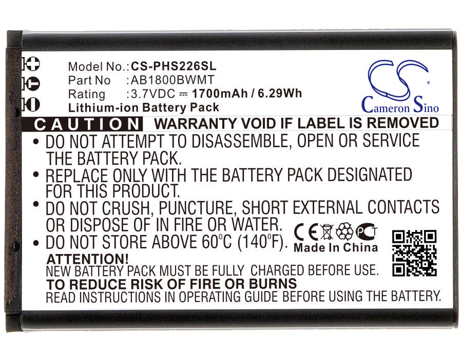 CS-PHS226SL Replacement Battery – Compatible with CTS226M, S226M, Xenium S226M