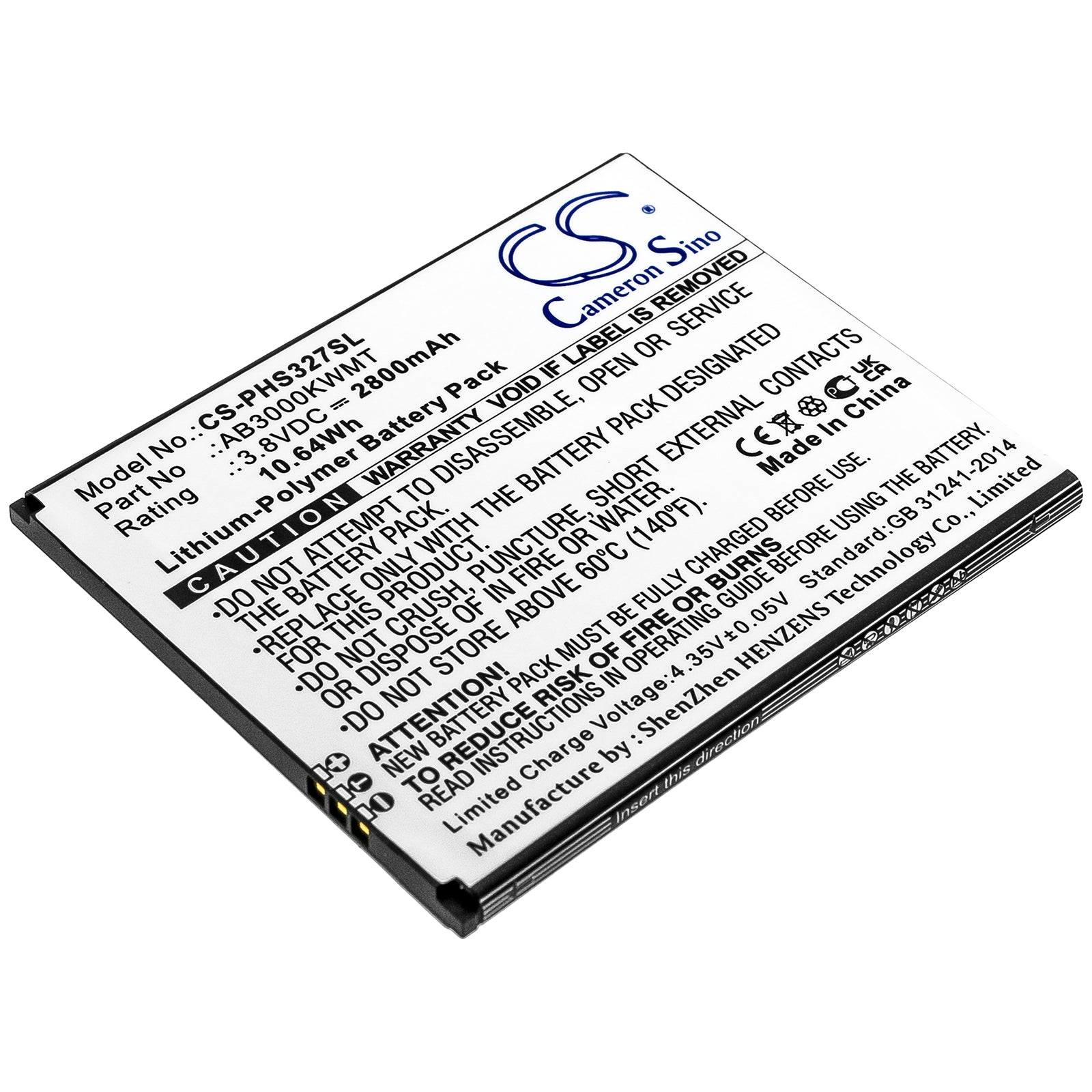 CS-PHS327SL Replacement Battery – Compatible with CTS327, Xenium S327