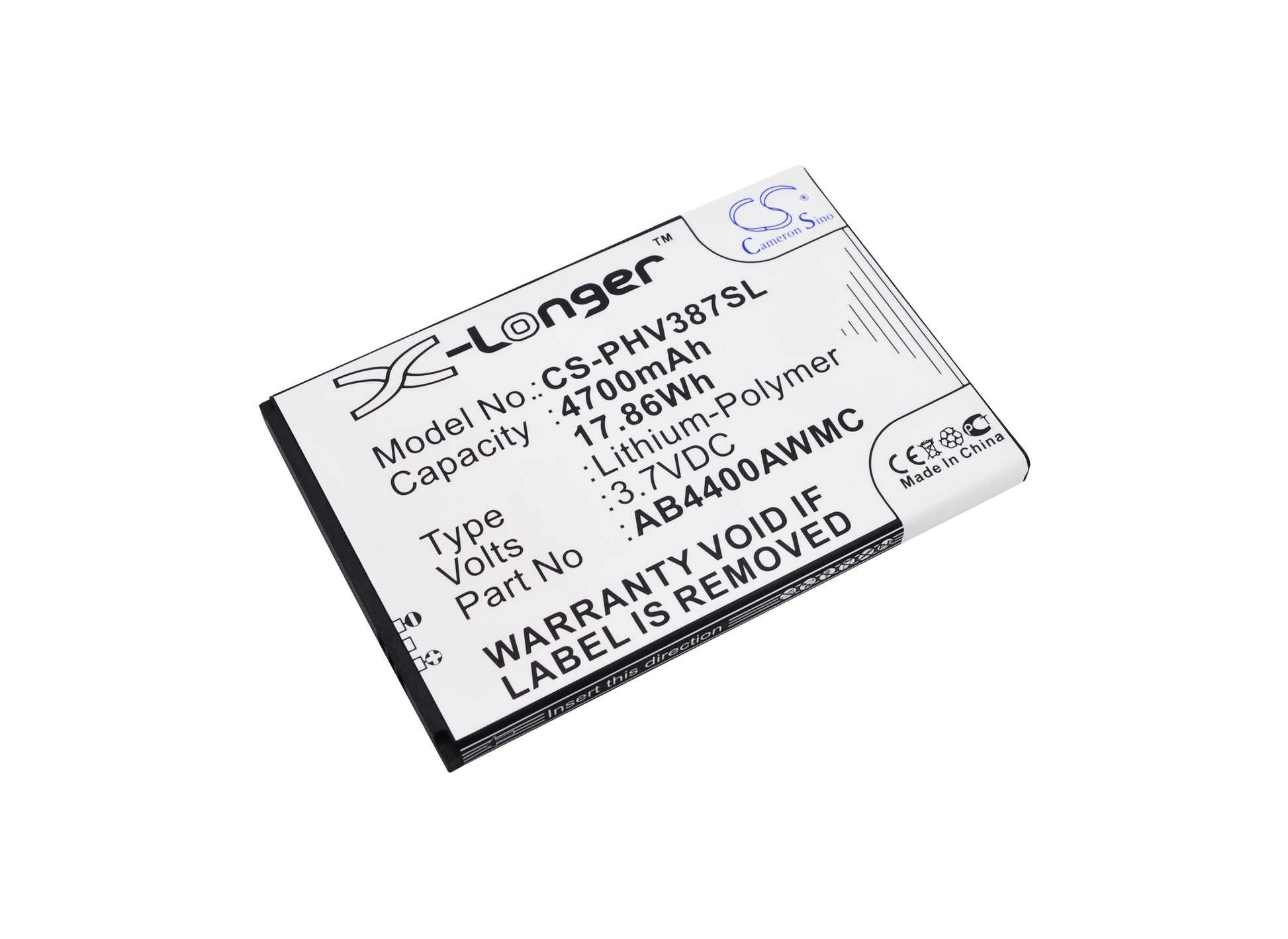 3.7V 4700mAh/17.86Wh Li-Polymer Mobile/SmartPhone Battery for Philips
