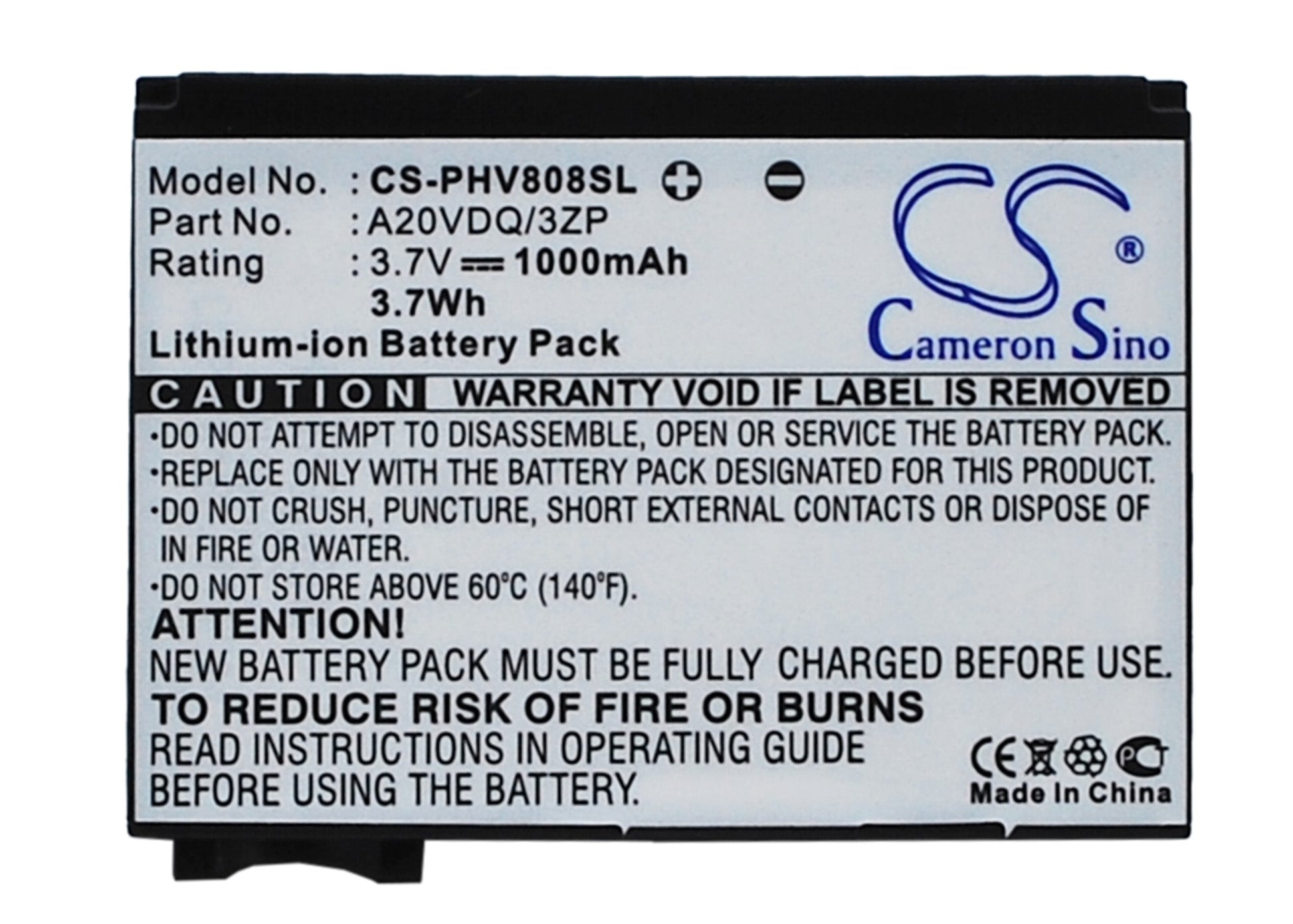 3.7V 1000mAh Li-ion Mobile/SmartPhone Battery for Philips
