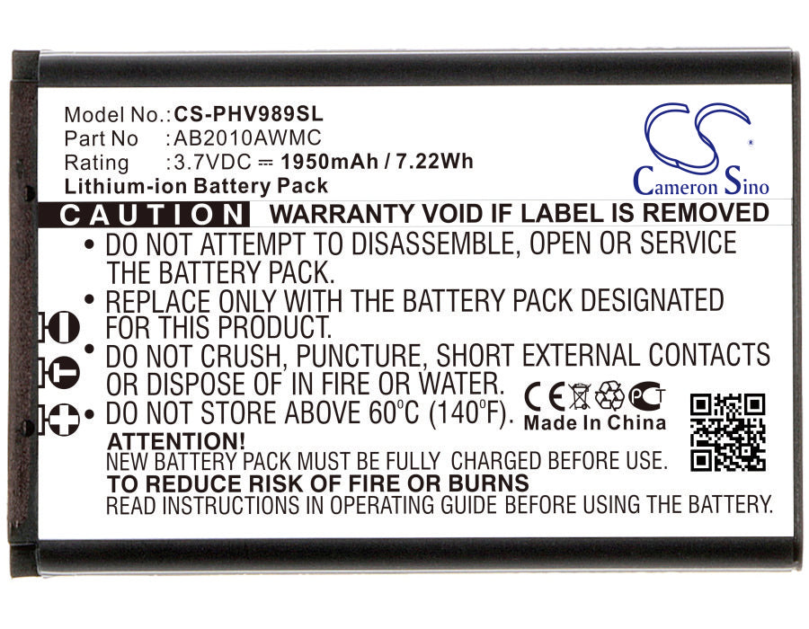 CS-PHV989SL Replacement Battery – Compatible with V800, V989, Xenium V800, Xenium V989