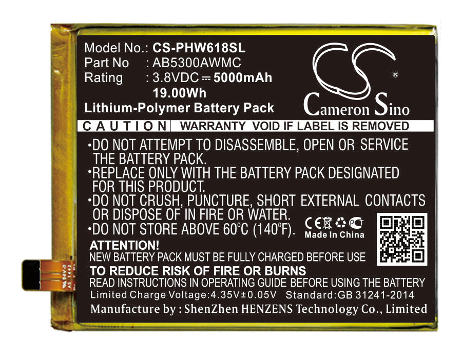 CS-PHW618SL Replacement Battery – Compatible with Xenium W6618