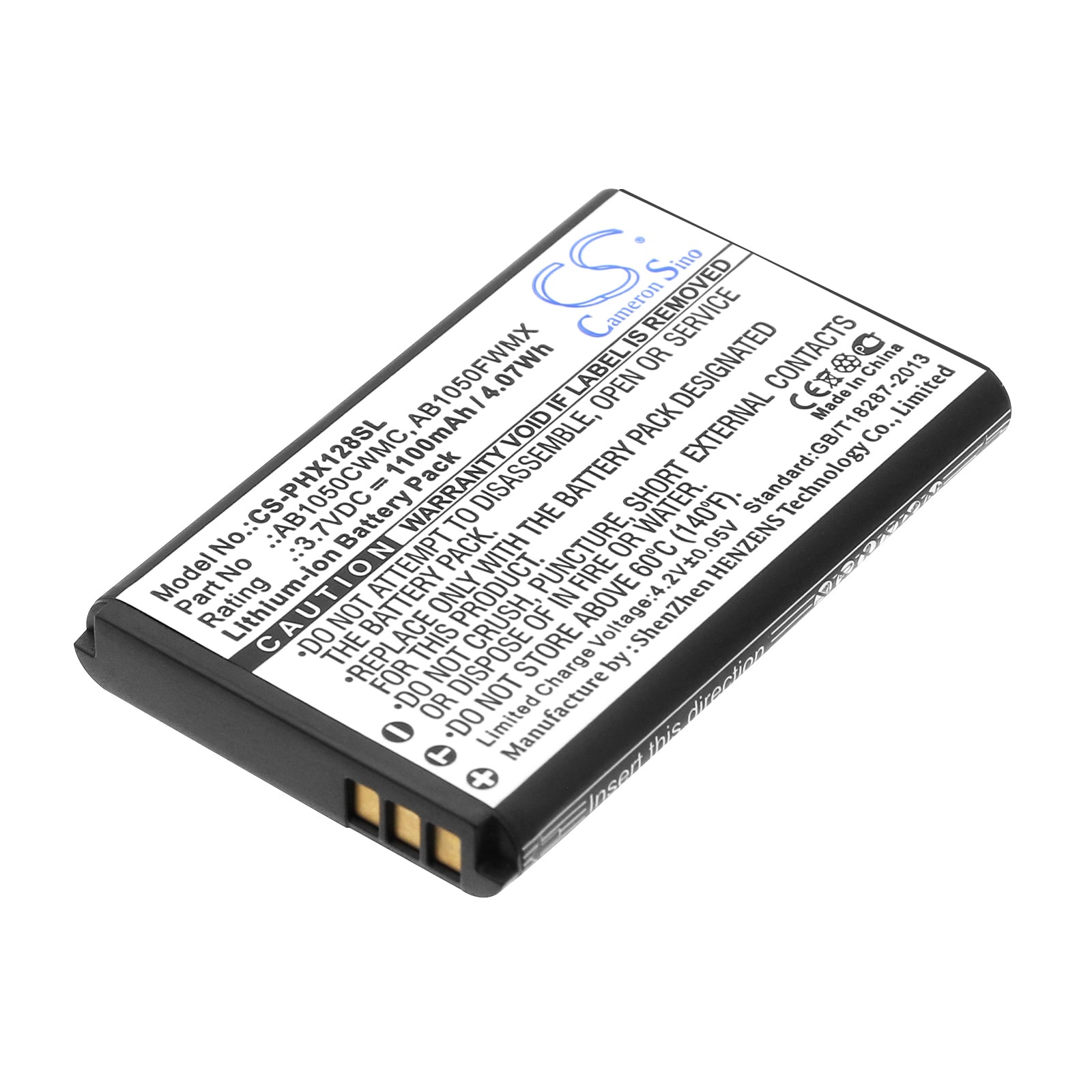 3.7V 1100mAh/4.07Wh Li-ion Mobile/SmartPhone Battery for Philips