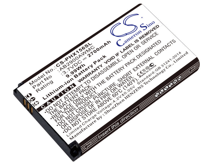 CS-PHX156SL Replacement Battery – Compatible with CTX1560, CTX5500, X1560, X5500, Xenium X1560, Xenium X5500