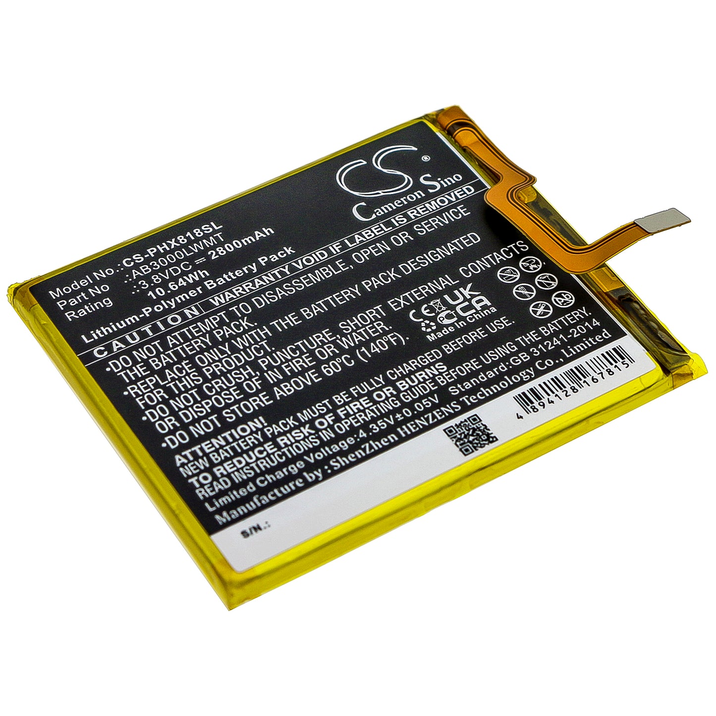 CS-PHX818SL Replacement Battery – Compatible with Xenium X818