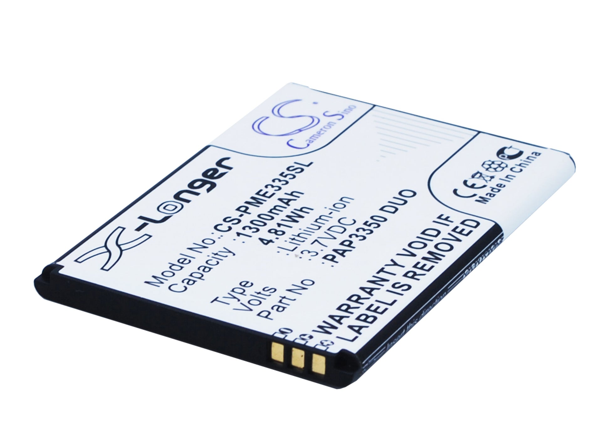 3.7V 1300mAh/4.81Wh Li-ion Mobile/SmartPhone Battery for Prestigio