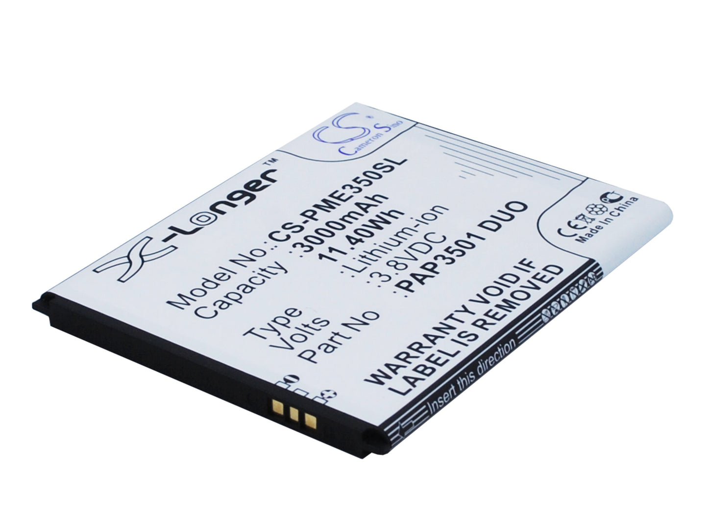 3.8V 3000mAh/11.40Wh Li-ion Mobile/SmartPhone Battery for Prestigio