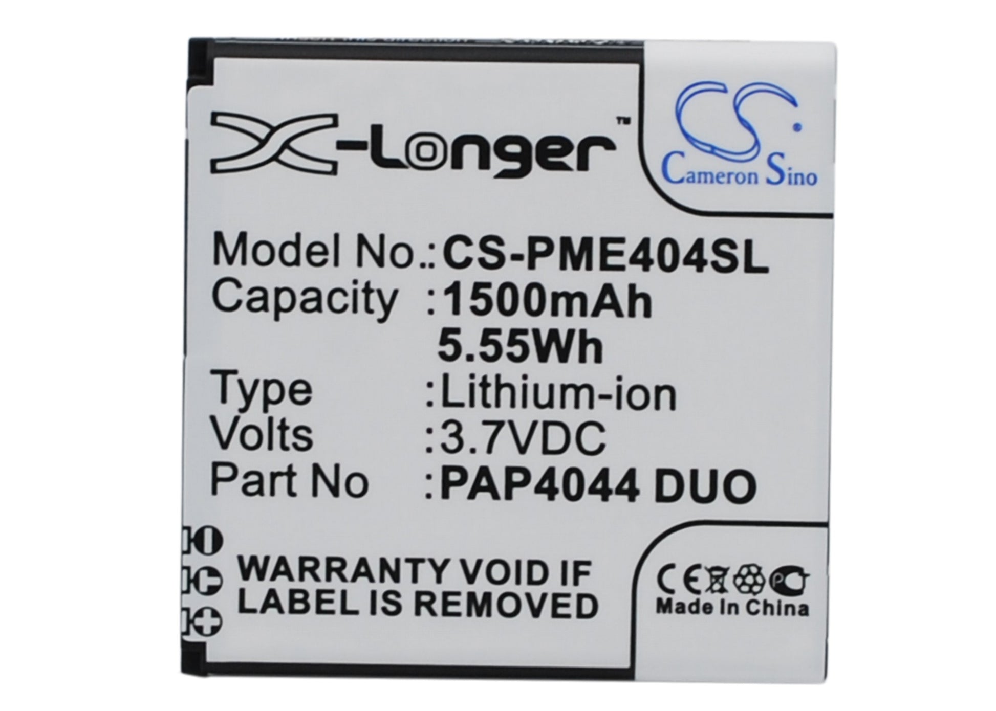3.7V 1500mAh/5.55Wh Li-ion Mobile/SmartPhone Battery for Prestigio