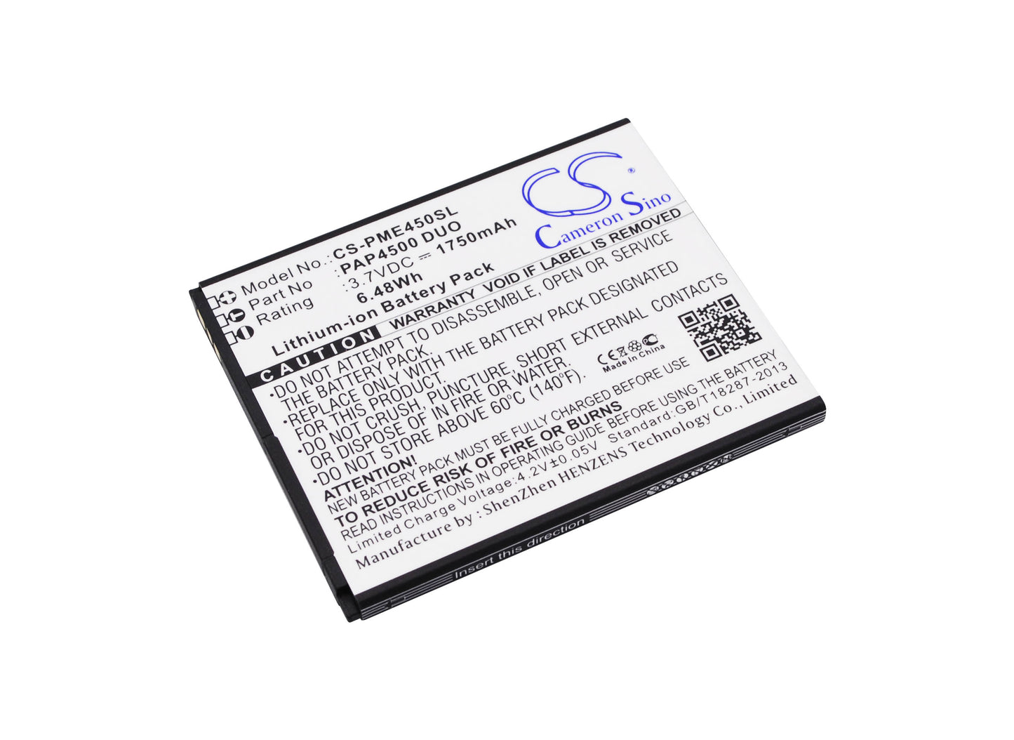 3.7V 1750mAh/6.48Wh Li-ion Mobile/SmartPhone Battery for Prestigio
