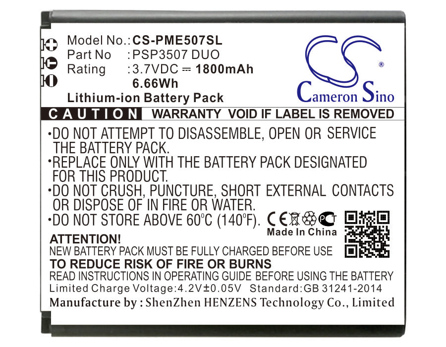 CS-PME507SL Replacement Battery – Compatible with MultiPhone PSP3507 DUO, PSP3507 DUO