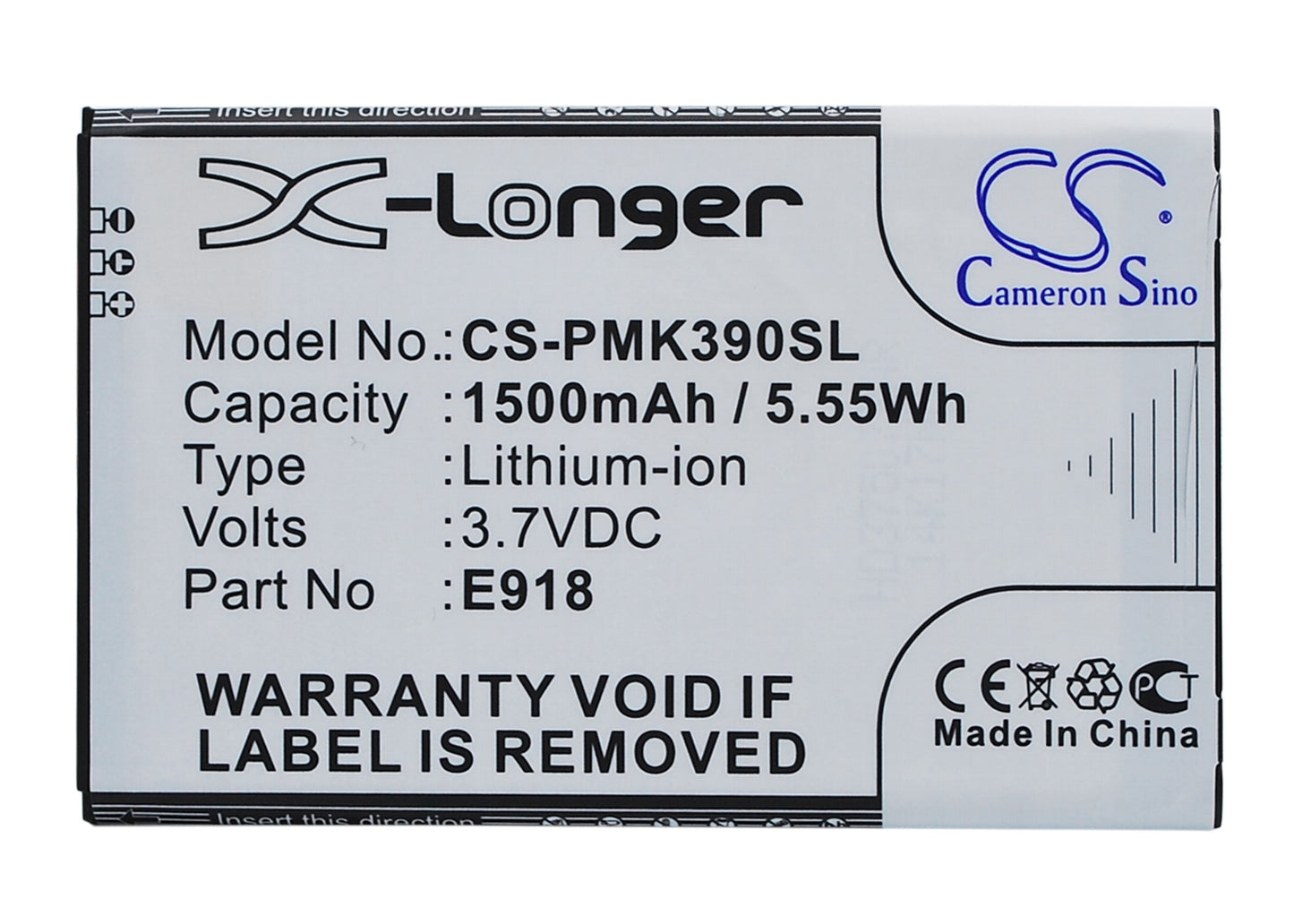 3.7V 1500mAh/5.55Wh Li-ion Mobile/SmartPhone Battery for PHICOMM