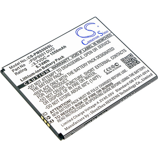 3.7V 1550mAh/5.74Wh Li-ion Mobile/SmartPhone Battery for Prestigio