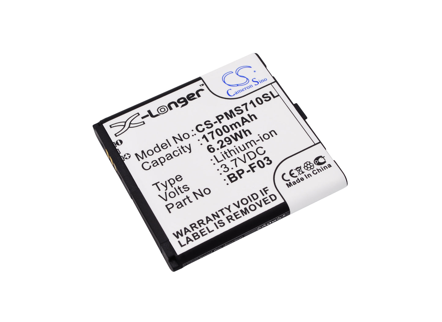 3.7V 1700mAh/6.29Wh Li-ion Mobile/SmartPhone Battery for PHICOMM