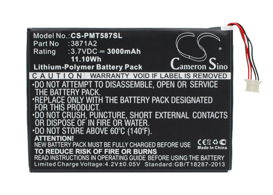 3.7V 3000mAh/11.10Wh Li-Polymer Tablet Battery for Prestigio