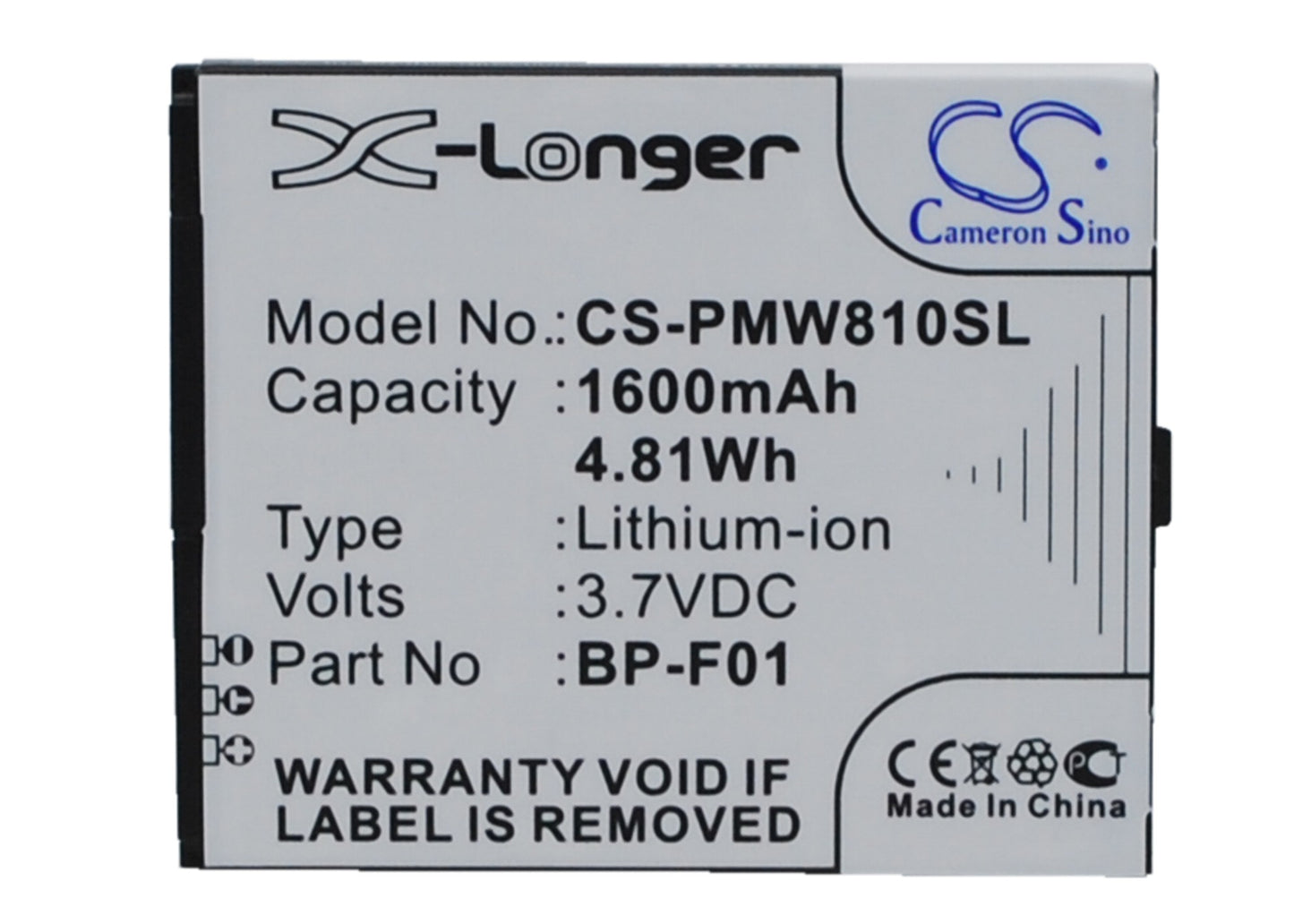 3.7V 1300mAh/4.81Wh Li-ion Mobile/SmartPhone Battery for PHICOMM