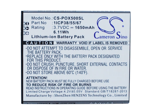 3.7V 1650mAh/6.11Wh Li-ion Mobile/SmartPhone Battery for POSH