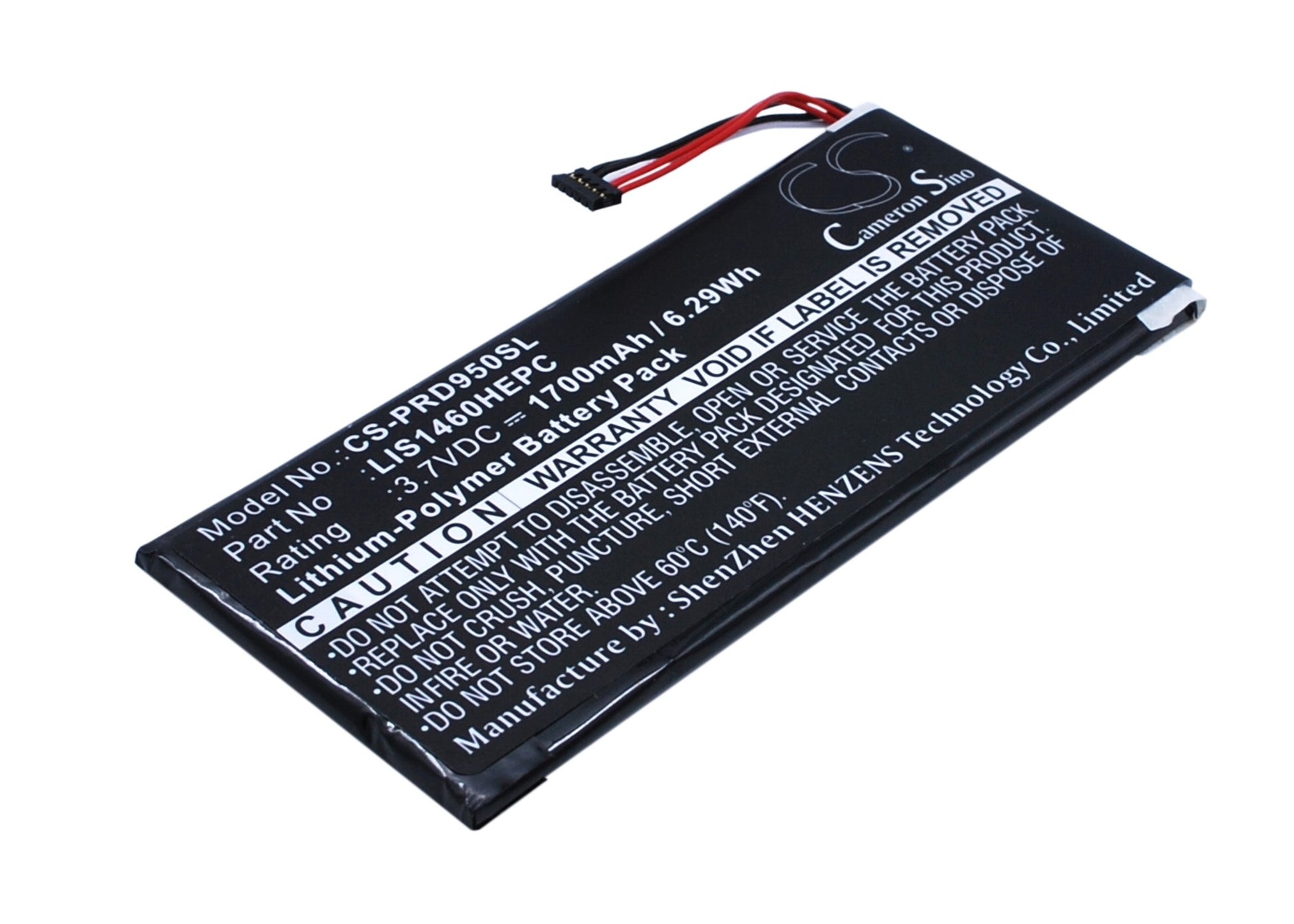 3.7V 1700mAh/6.29Wh Li-Polymer Ebook/eReader Battery for Sony