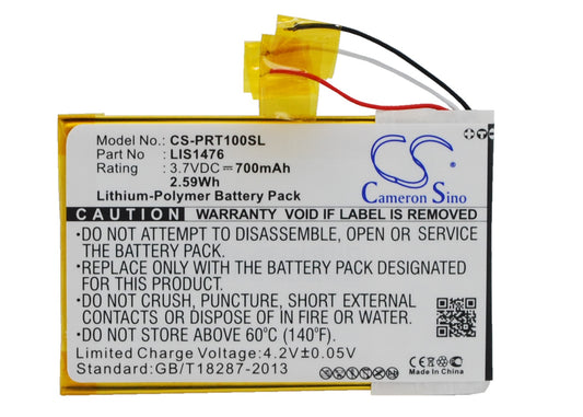 3.7V 700mAh/2.59Wh Li-Polymer Ebook/eReader Battery for Sony