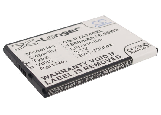 3.7V 1800mAh/6.66Wh Li-ion Mobile/SmartPhone Battery for Pantech