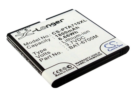3.7V 1800mAh/6.66Wh Li-ion Mobile/SmartPhone Battery for Pantech