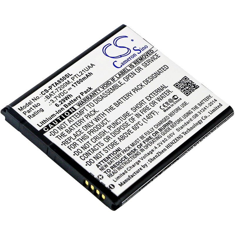 3.7V 1700mAh/6.29Wh Li-ion Mobile/SmartPhone Battery for Pantech