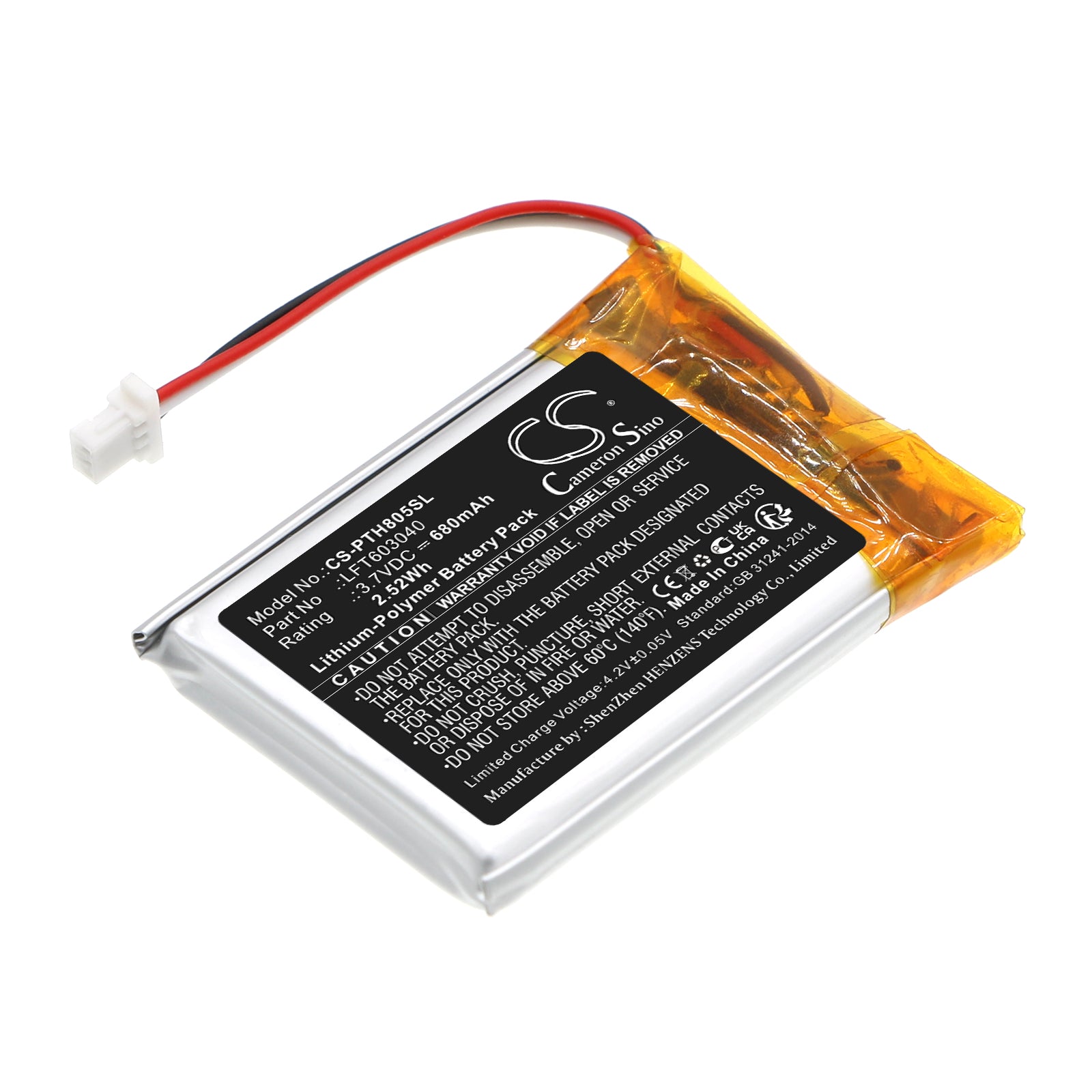 CS-PTH805SL Replacement Battery – Compatible with TAPH805