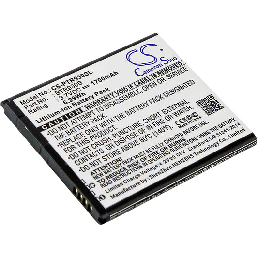 3.7V 1700mAh/6.29Wh Li-ion Mobile/SmartPhone Battery for Pantech
