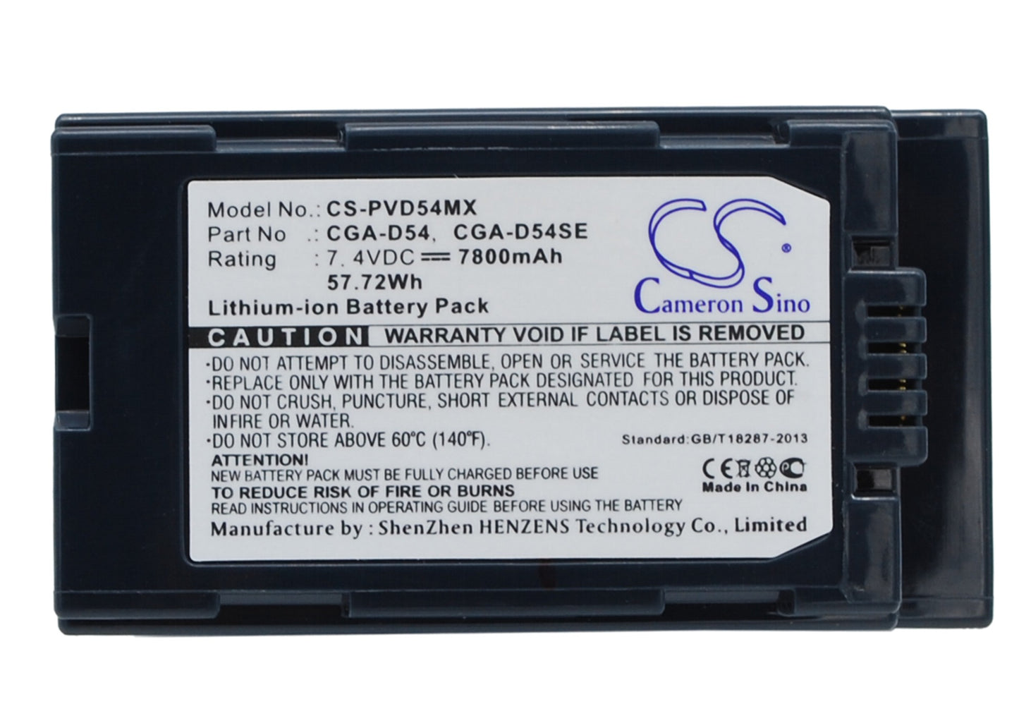 7.4V 7800mAh/57.72Wh Li-ion Camera Battery for Panasonic