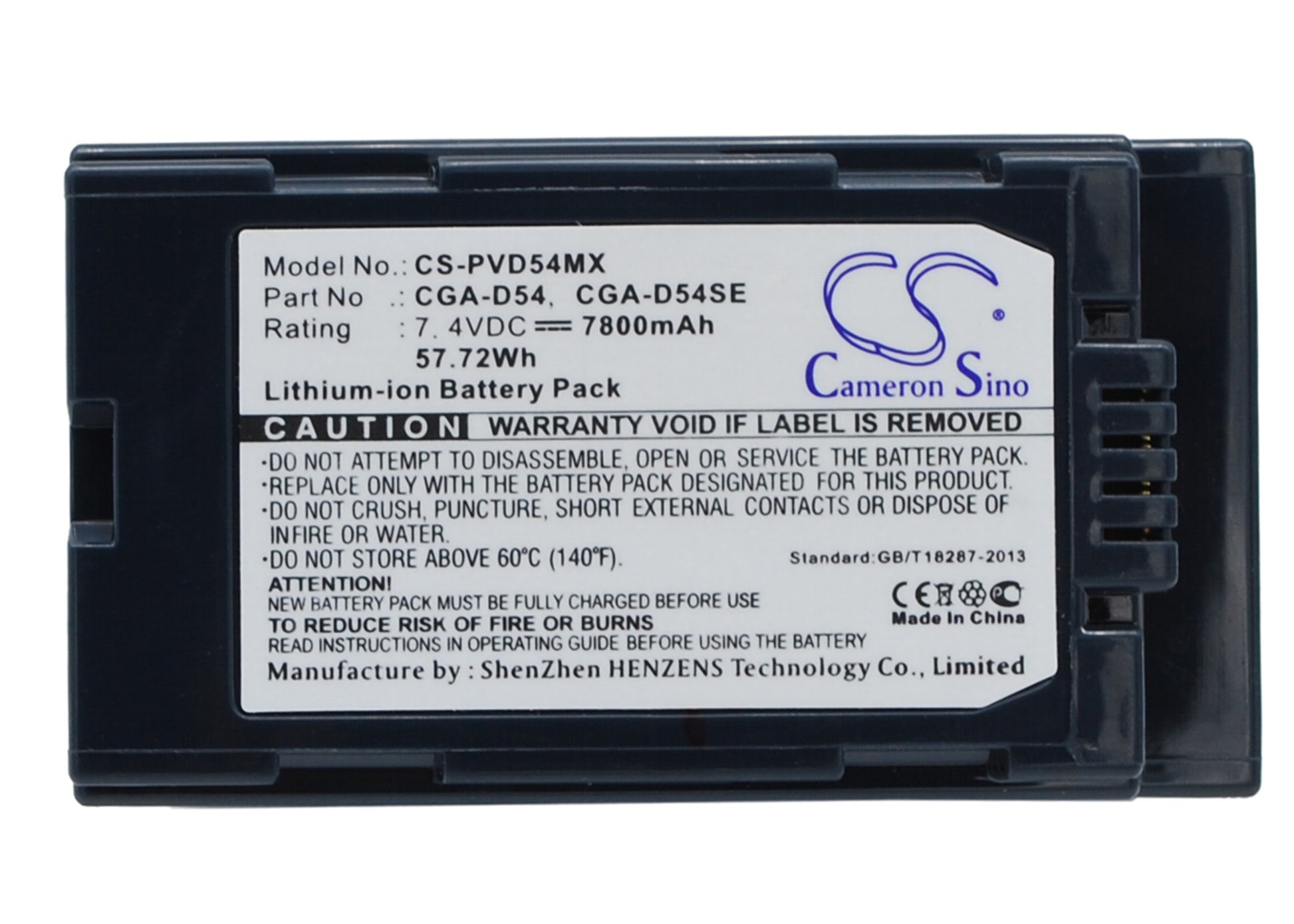 7.4V 7800mAh/57.72Wh Li-ion Camera Battery for Panasonic