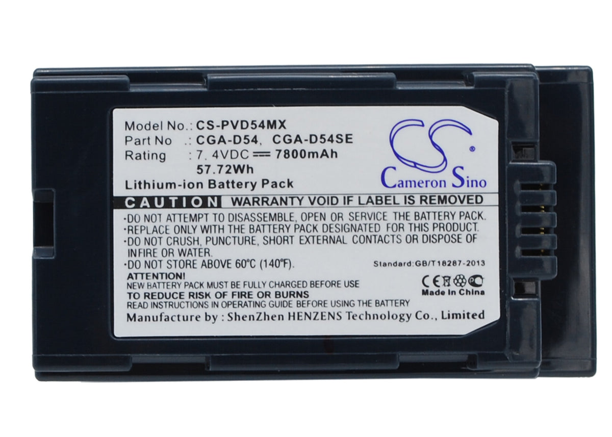 7.4V 7800mAh/57.72Wh Li-ion Camera Battery for Panasonic