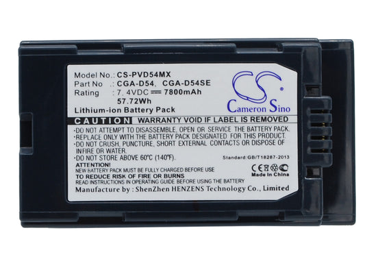 7.4V 7800mAh/57.72Wh Li-ion Camera Battery for Panasonic